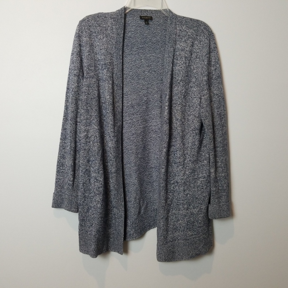 Talbots Blue Pockets Open Front Cardigan Medium